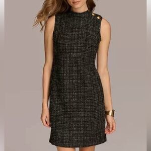 Donna Karan New York Women's Mock-Neck Sleeveless Sheath Dress
